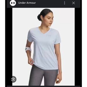 NWT UnderArmour Womens Loose Fit Tech Tee Shirt Light Blue Sz XS